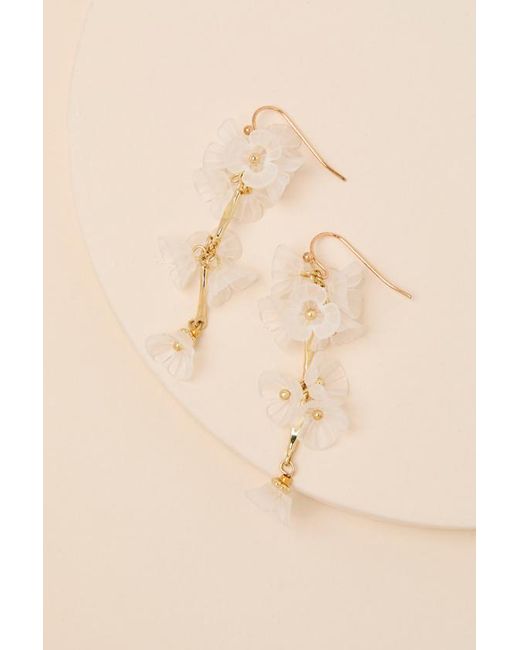 Lulus Brown Izabella Flower Drop Earrings