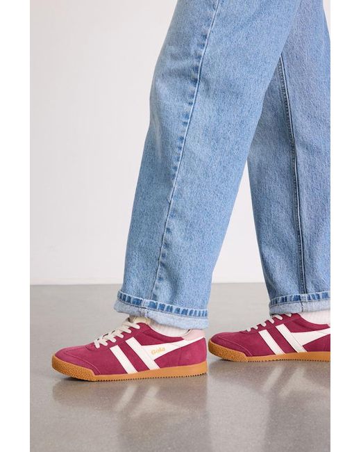 Gola Blue Elan Cerise Color Block Suede Leather Sneakers