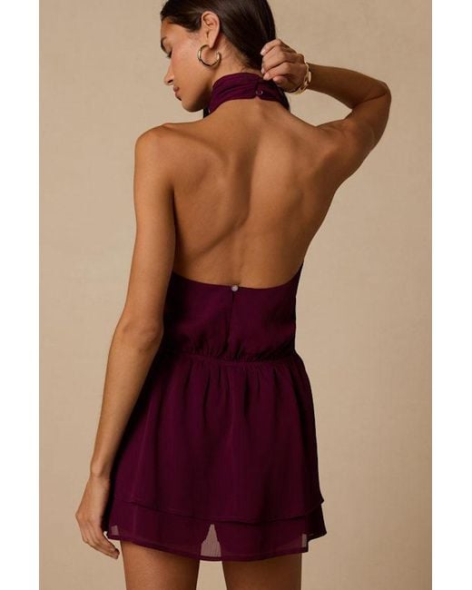 Lulus Purple Zora Halter Mini Dress