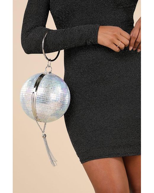 Betsey Johnson Black Dancin Queen Iridescent Disco Ball Bag
