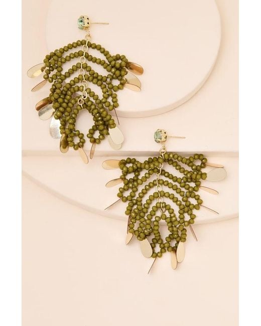 Lulus Natural Hessa Beaded Statement Earrings