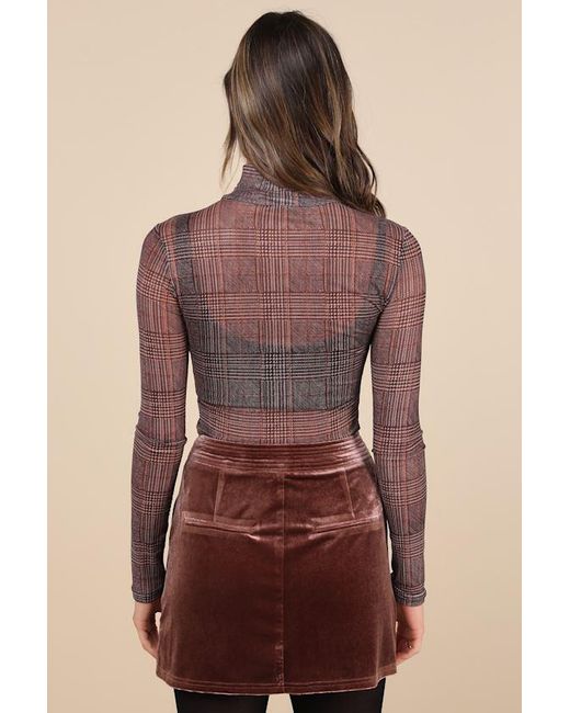 Lulus Natural Splendid Mood Velvet High-Rise Mini Skirt