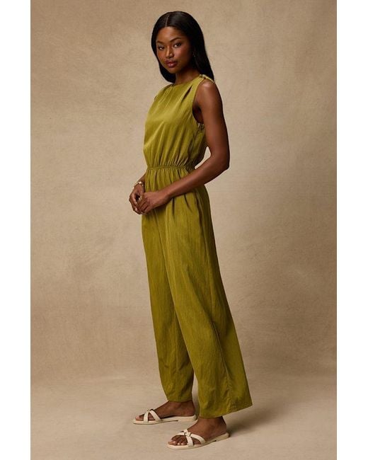 Lulus Green Nami Chartreuse Cotton Wide-Leg Jumpsuit