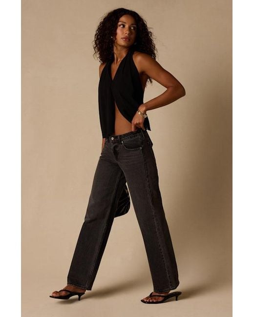 Lulus Black Kennedy Tie-Back Halter Tank Top