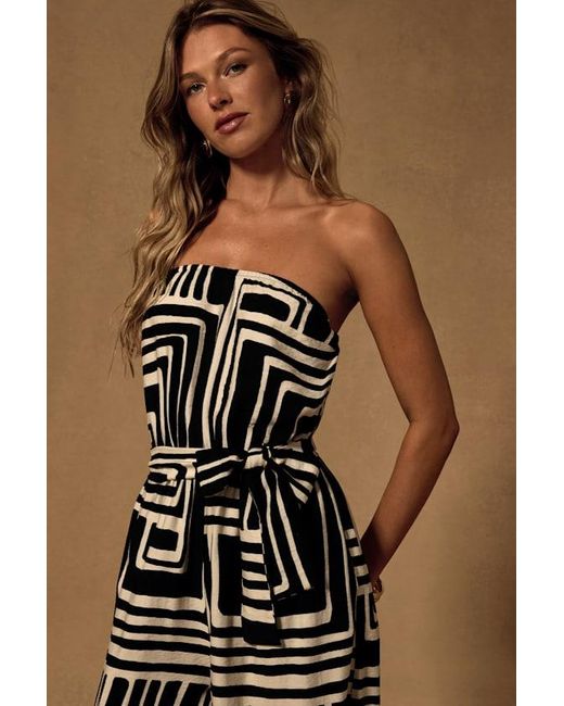 Lulus Brown Lanora Abstract Print Wide-Leg Jumpsuit