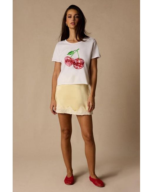 Prince Peter Natural Disco Cherry Cropped Graphic Tee