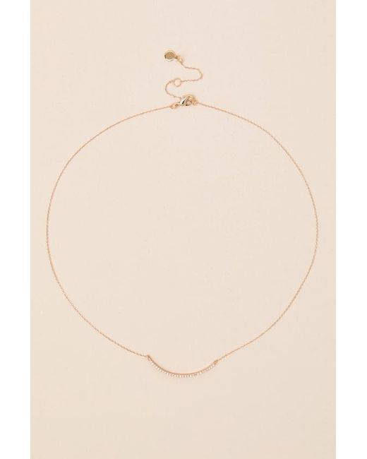 Lulus Natural Brady Rhinestone Bar Necklace