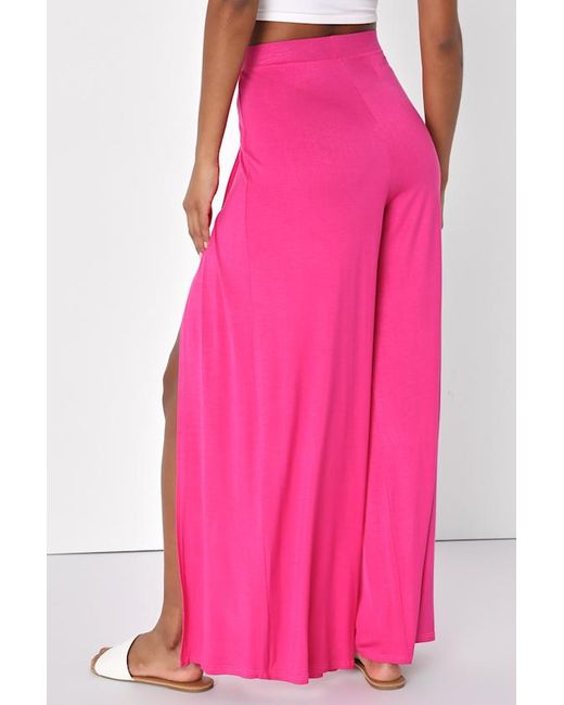 Lulus Pink Knockout Wide-Leg Pants