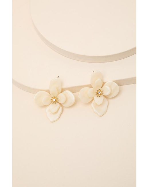 Lulus Brown Riona Flower Earrings