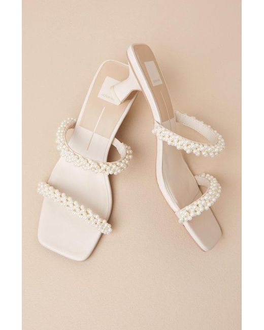 Dolce Vita Natural Boni Vanilla Pearl High Heel Slide Sandals