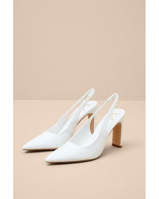 Lulus Natural Honorata Pointed-Toe Slingback Pumps