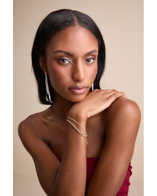 Lulus Natural Sersah Cubic Zirconia Layered Tennis Bracelet