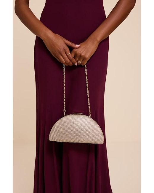 Lulus Brown Sharia Rhinestone Crossbody Clutch