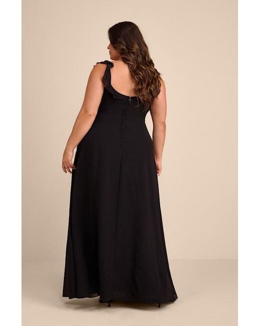 Lulus Black Dreamy Admiration Ruffled Maxi Dress