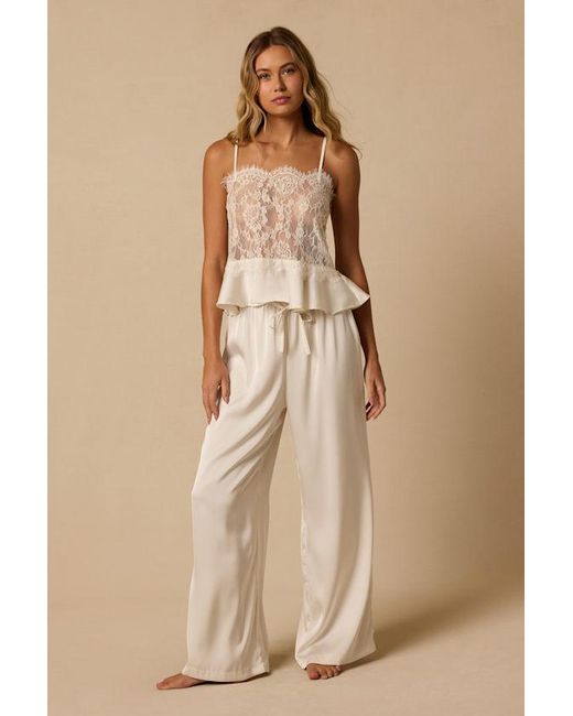 Lulus Natural Willa Satin Pajama Pants