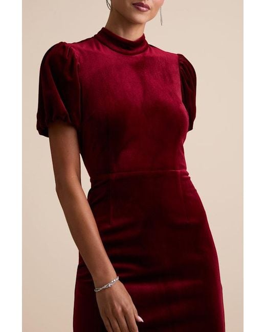 Lulus Fabulous Intuition Velvet Backless Column Midi Dress in Red | Lyst