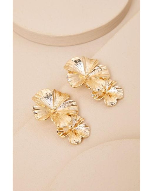 Lulus Natural Aster Flower Statement Earrings