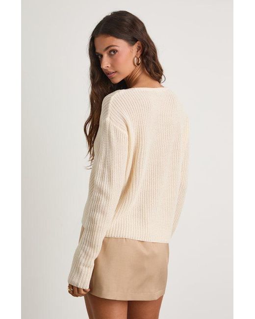 Lulus Natural Halifax Cream Knit Sweater
