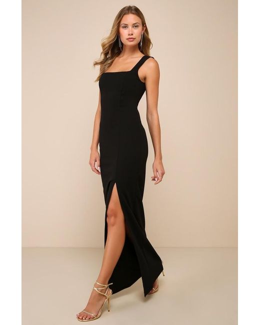 Lulus Natural Inspiring Allure Square Neck Column Maxi Dress