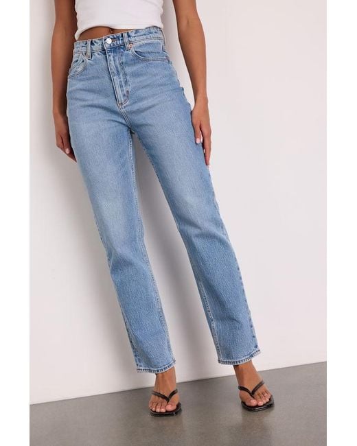 Rolla's Blue Loulou Light Wash High-Rise Straight Leg Jeans