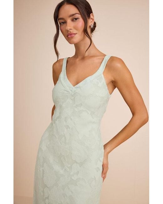 Lulus Natural Perfectly Classy Floral Burnout Backless Maxi Dress