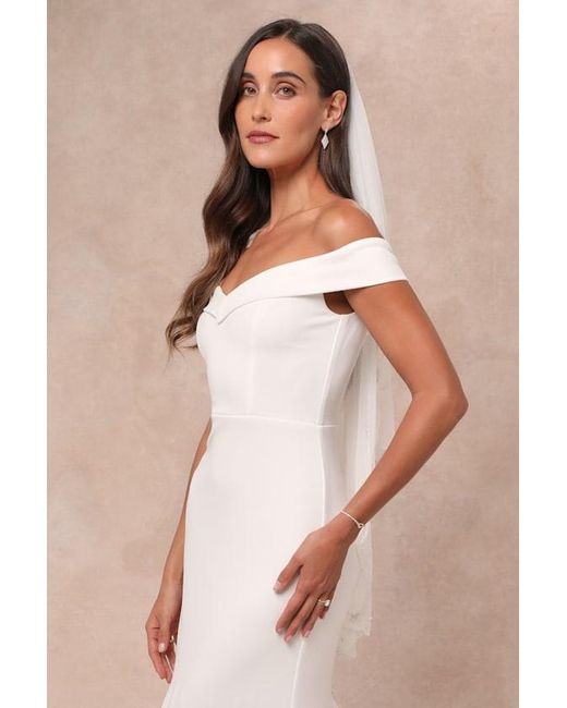 Lulus Natural Arienne Off-The-Shoulder Mermaid Maxi Dress