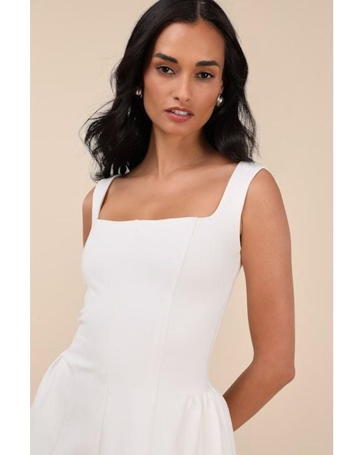 Lulus Natural Roetta Sleeveless Pleated Mini Dress