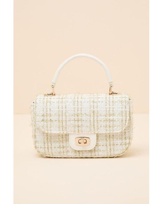 Lulus Natural Lincoln Tweed Mini Crossbody Bag