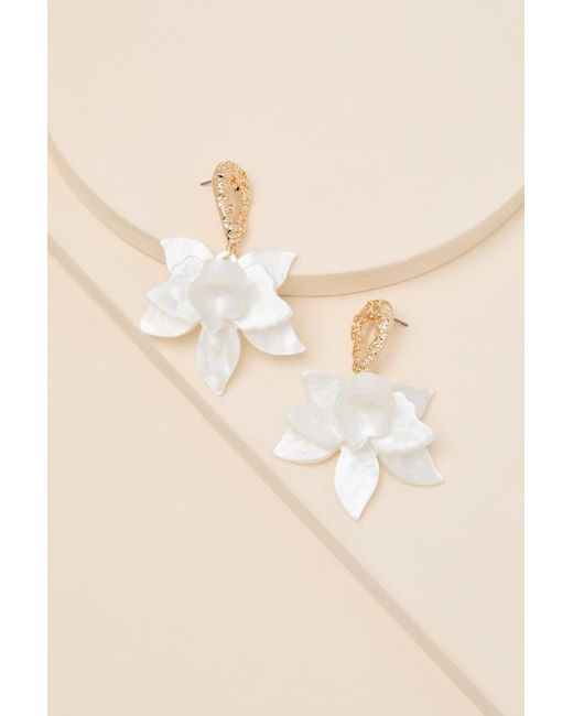 Lulus Natural Permelia Flower Statement Earrings