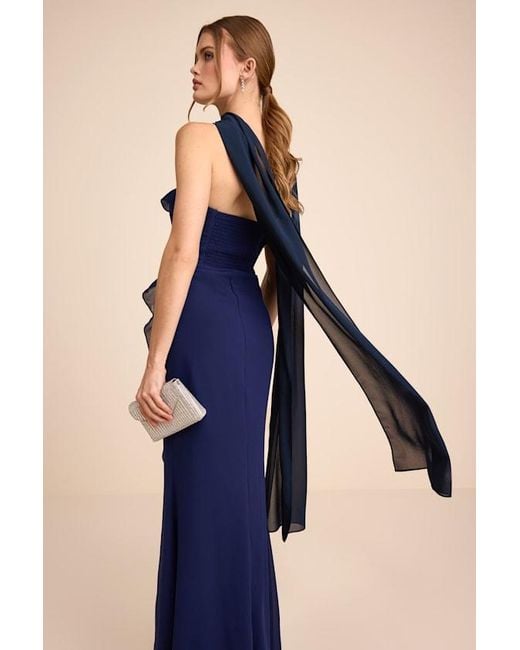 Lulus Blue Neave Chiffon Sash Scarf