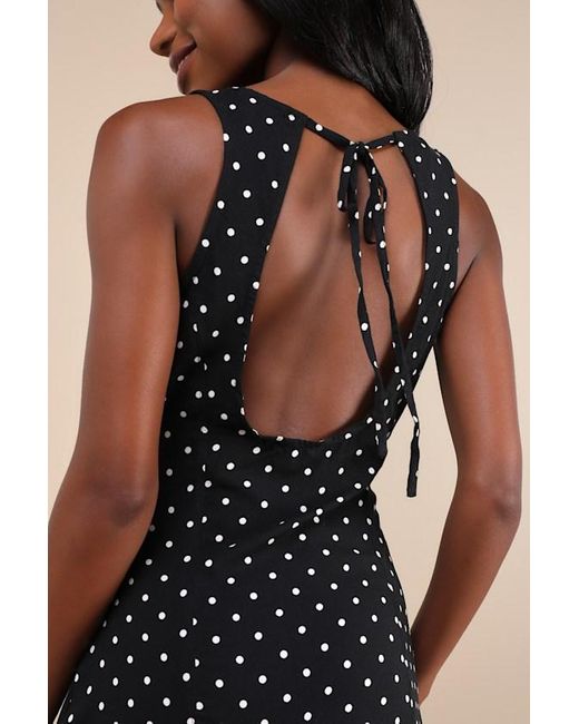 ayana backless mini dress in polka black Embellished Soft-Scoop Backless Fitted Mini Dress in Black - 6 main image 0