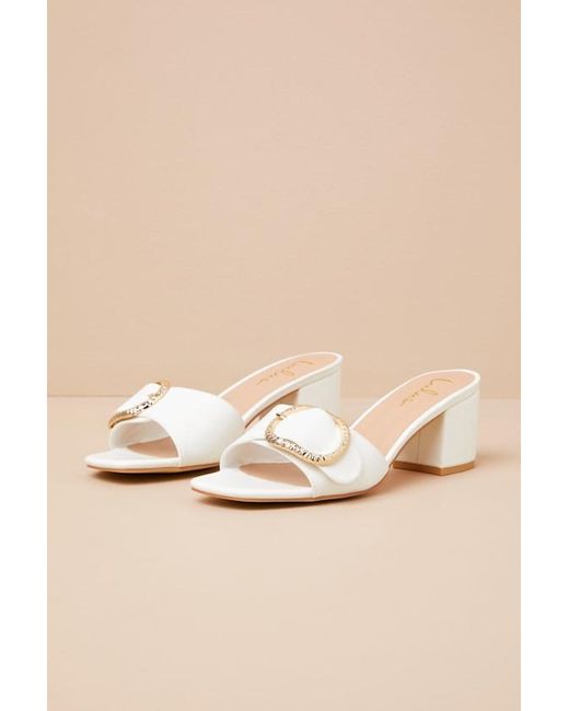 Lulus Black Franette Low Heel Buckle Slide Sandals
