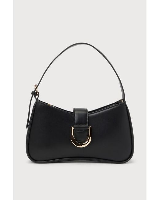 Lulus White Oh-So Chic Buckle Shoulder Bag