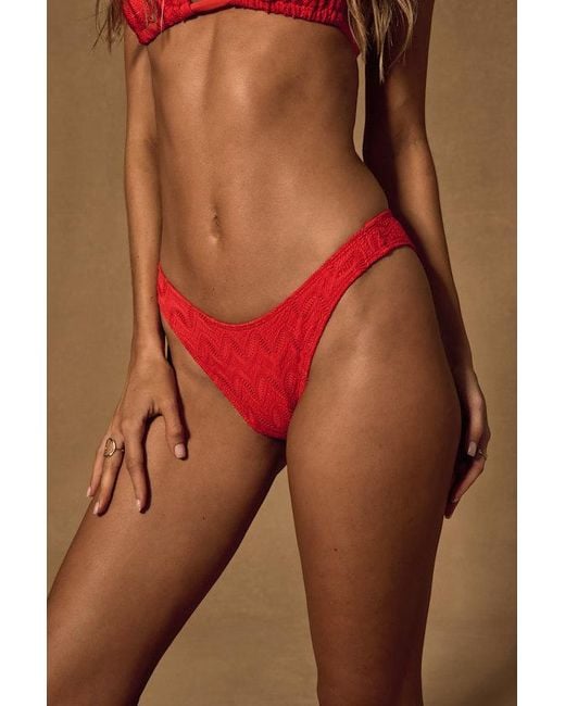Lulus Bungalow Bright Textured Cheeky Bikini Bottoms