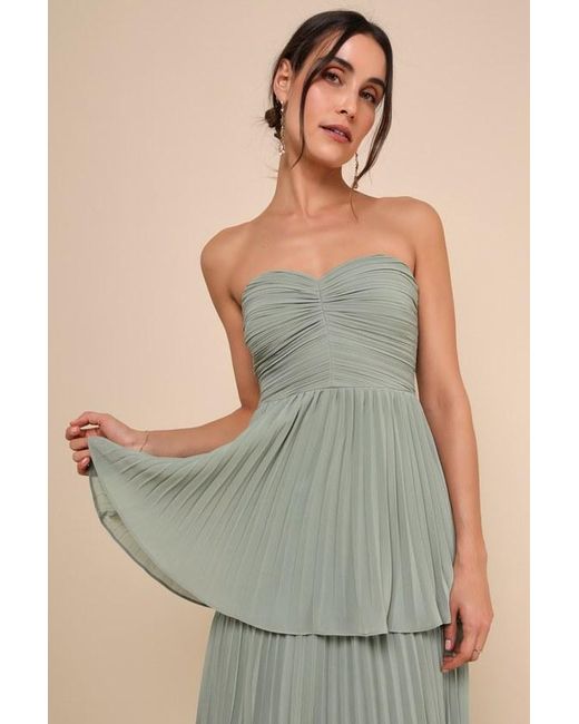 shein mint green dress Sage & Blue Stripe Smocked Tiered Maxi Dress – Moda Boutique main image 1