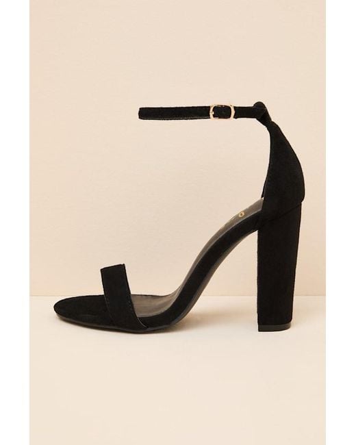 Lulus Black Taylor Suede Ankle Strap Heels