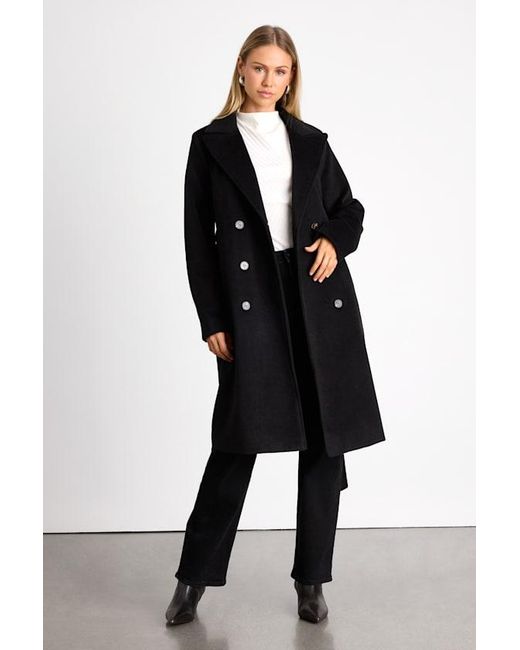 Lulus Black Season Of Sophistication Double-Breasted Coat