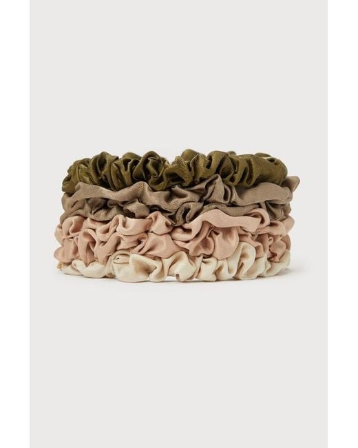Kitsch Natural Tress Tamer Taupe Multi Petite 6-Piece Satin Scrunchie Set