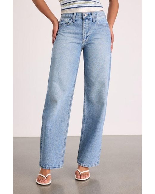 Just Black Blue Everyday Coolness Light Wash High-Rise Straight-Leg Jeans
