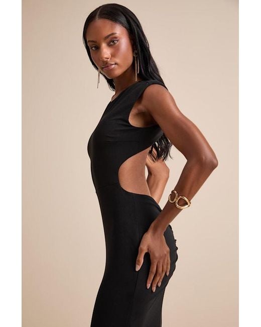 Lulus Black Captivating Perfection Backless Sleeveless Maxi Dress