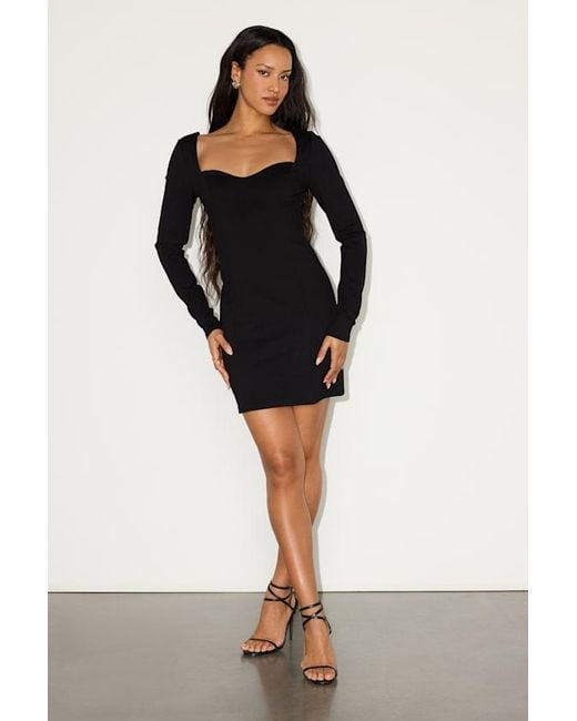 Lulus Black Samai Long Sleeve Bodycon Mini Dress