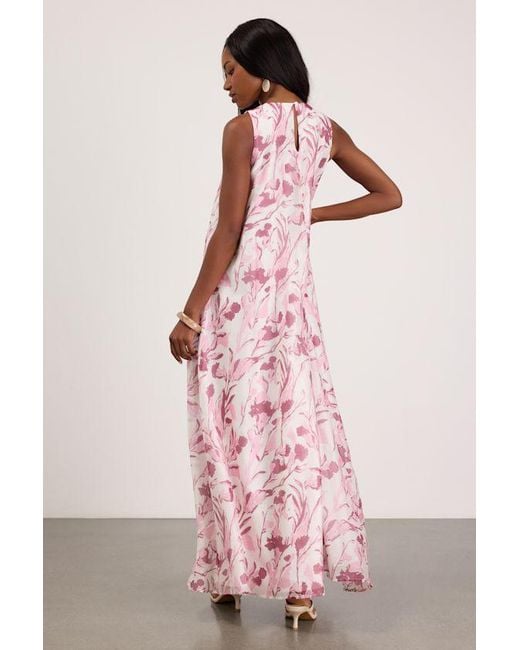 Lulus Pink Harmen Floral Shift Maxi Dress
