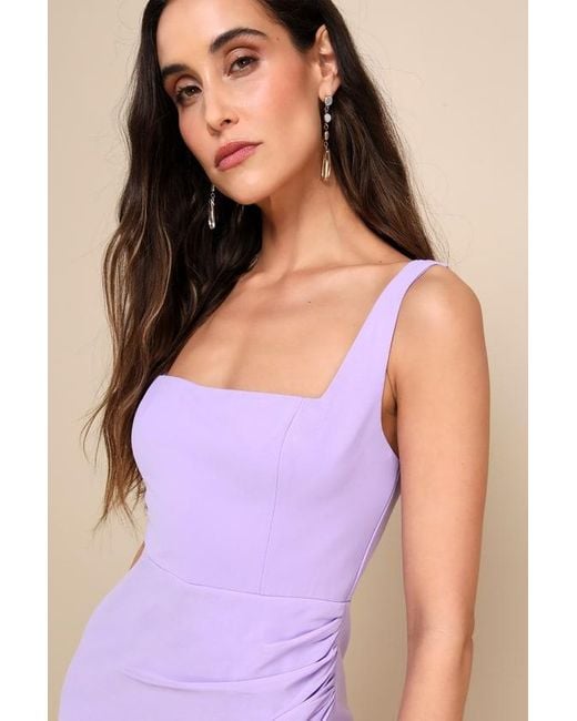 Lulus Purple Glamorous Disposition Ruched Maxi Dress