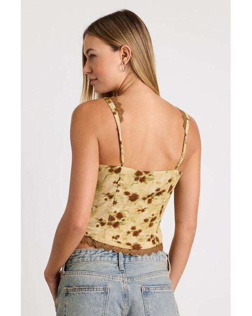 Lulus Green Josetta Light Floral Crochet Lace Button-Front Tank Top