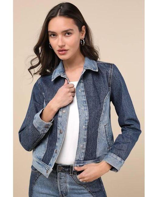 Levi's Blue Original Medium And Dark Wash Denim Trucker Jacket