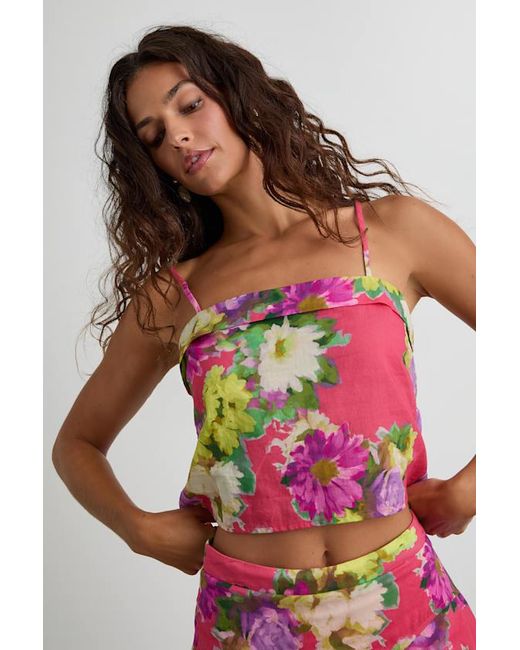 Lulus Red Tova Multi Floral Cami Top