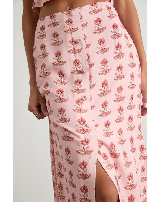Lulus Pink Chel Boho Print Button-Front Maxi Skirt