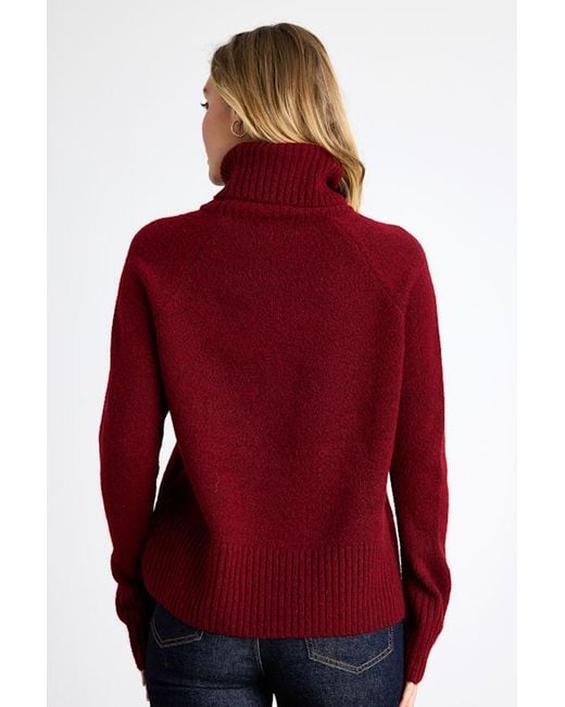 Lulus Red Found The Warmth Turtleneck Pullover Sweater