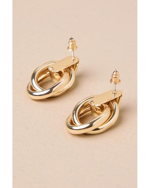 Lulus Natural Luxe Desire Interlocking Hoop Earrings