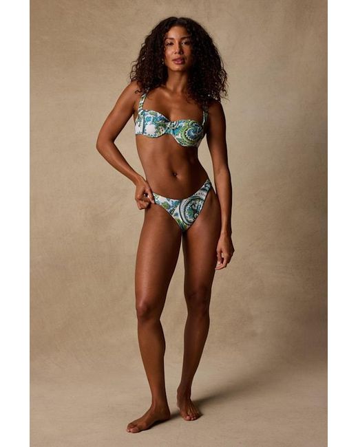 Lulus Brown Aloha Multi Paisley Print Cheeky Bikini Bottoms